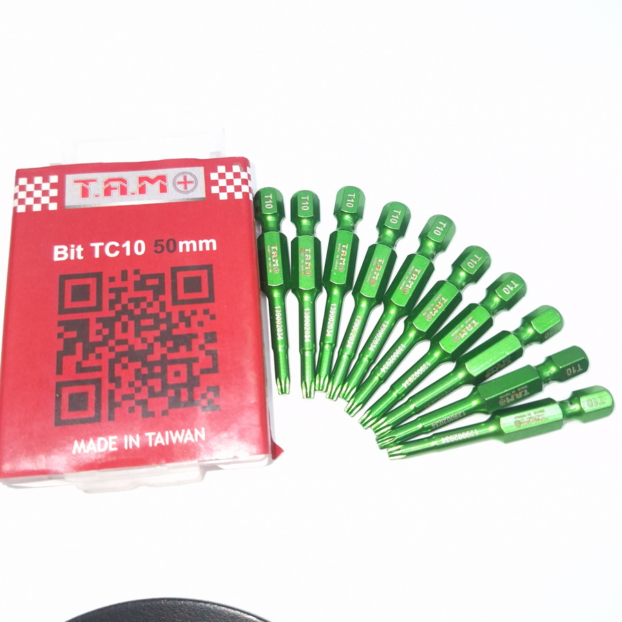 نوک پیچ گوشتی ستاره ای 5 سانت سبز T10-50mmL  تایوانی برند TAM