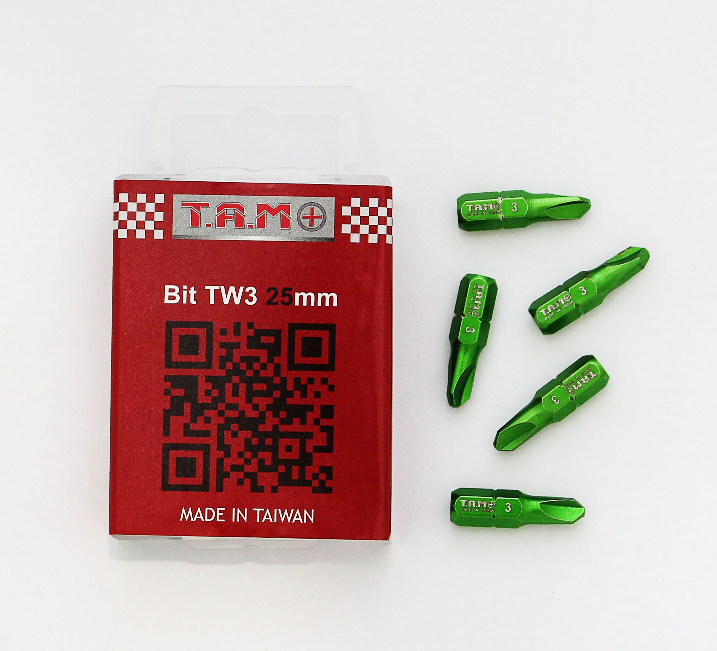 نوک پیچ گوشتی 2 و نیم سانت هواپیمایی سبز TW3-25mmL  تایوانی برند TAM